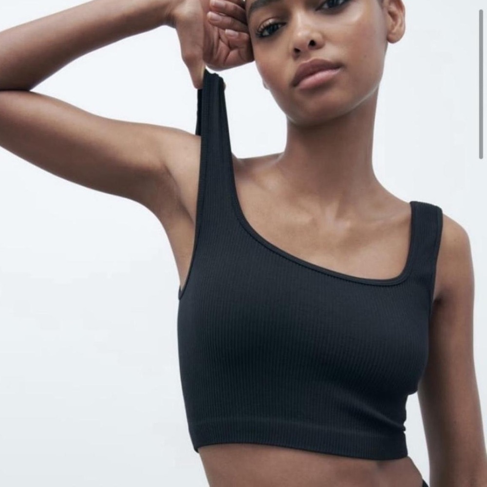 Zara Seamless Ribbed Crop Bra Tank